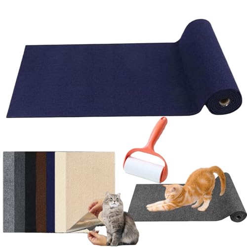 Pawmingle Cat Scratching Carpet, Sticky Scratch Wall Mat, Cat Scratching Mat, Cat Scratch Furniture Protector, Trimmable Cat Scratching Pad for Cat Tree, Steps (Blue, 40cm*100cm(15.7in*39.4in)) von Camic