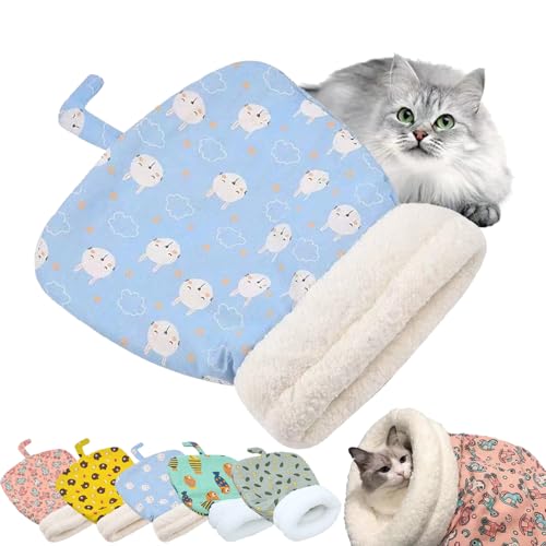 Pet Cats Nest, Cat Sleeping Bag for Indoor Cats, Cozy Hideaway Pet Bed, 360° Wrap Comfortable Pet Snuggle Sack, Warm Winter Cat Cave Bed for Small Cats and Dogs (Blue, Under 6kg) von Camic