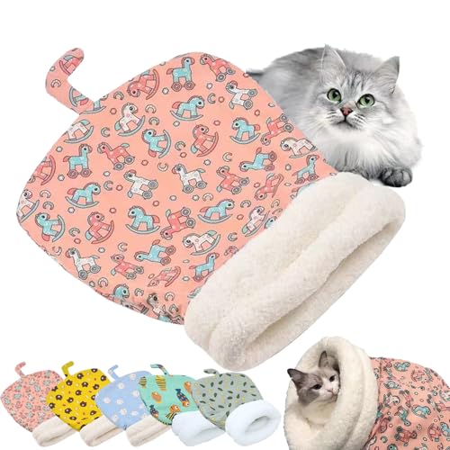 Pet Cats Nest, Cat Sleeping Bag for Indoor Cats, Cozy Hideaway Pet Bed, 360° Wrap Comfortable Pet Snuggle Sack, Warm Winter Cat Cave Bed for Small Cats and Dogs (Pink, Under 6kg) von Camic