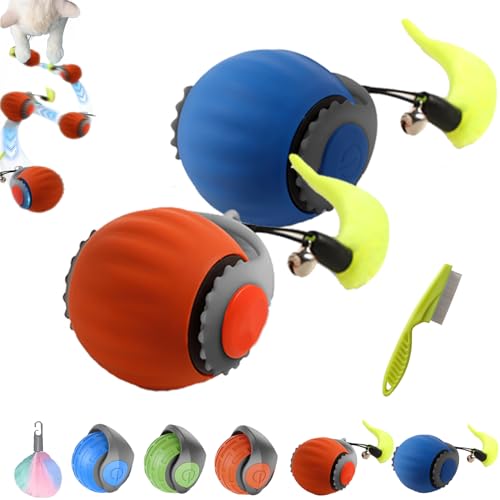 Pfotenstern Magic Ball, Magic Ball Hund, Elektrisch Interaktiver Spielball für Hunde mit Schwanz, Hundespielzeug Ball Elektrisch, für Katzen und Hunde (2pcs-3) von Camic