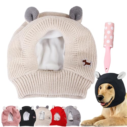 Quiet Ears for Dogs, Dog Ear Muffs Noise Protection, Anxiety Barking Dog Ear Covers, Dog Snood Ear Protector, Winter Ear Warmer Hat for Small Medium Large Dogs Cats (Beige, S) von Camic