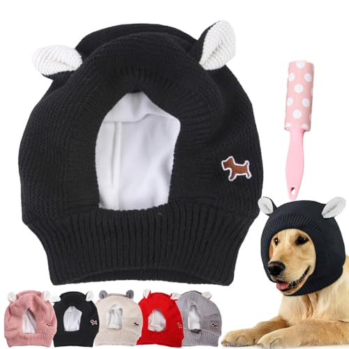 Quiet Ears for Dogs, Dog Ear Muffs Noise Protection, Anxiety Barking Dog Ear Covers, Dog Snood Ear Protector, Winter Ear Warmer Hat for Small Medium Large Dogs Cats (Black, L) von Camic