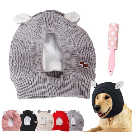 Quiet Ears for Dogs, Dog Ear Muffs Noise Protection, Anxiety Barking Dog Ear Covers, Dog Snood Ear Protector, Winter Ear Warmer Hat for Small Medium Large Dogs Cats (Gray, S) von Camic