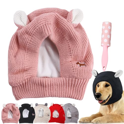 Quiet Ears for Dogs, Dog Ear Muffs Noise Protection, Anxiety Barking Dog Ear Covers, Dog Snood Ear Protector, Winter Ear Warmer Hat for Small Medium Large Dogs Cats (Pink, L) von Camic