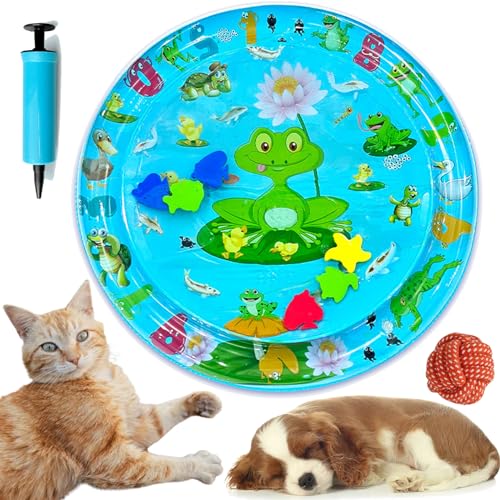 Sensorische Wassermatte Katze, Wasserspielmatte Katze, Thickened Cat Water Mat, Wasserspielmatte für Katzen Im Sommer, Interaktives Aqua Matte Katze Spielmatte (M) von Camic