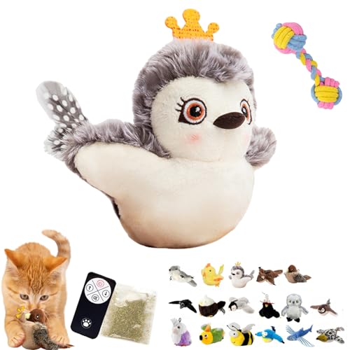 Simulated Chirping Bird Cat Toy, Flapping Bird Cat Toy, Rechargeable Flappy Bird Cat Toy, 3-Speed Beating Mode Cycle, Automatic Cat Toy for Cat Exercise & Kicker to Self Play (1) von Camic