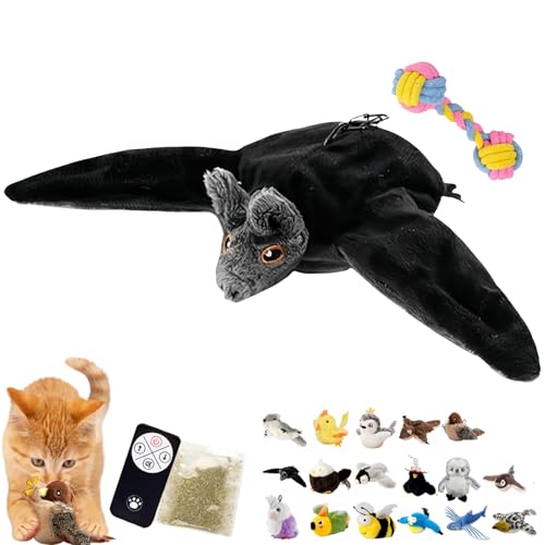 Simulated Chirping Bird Cat Toy, Flapping Bird Cat Toy, Rechargeable Flappy Bird Cat Toy, 3-Speed Beating Mode Cycle, Automatic Cat Toy for Cat Exercise & Kicker to Self Play (10) von Camic