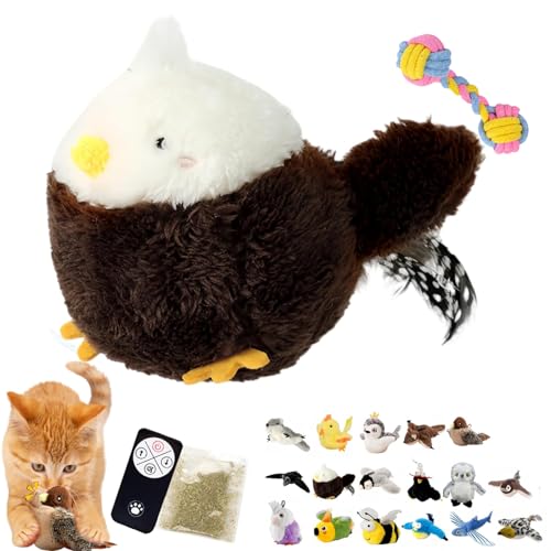 Simulated Chirping Bird Cat Toy, Flapping Bird Cat Toy, Rechargeable Flappy Bird Cat Toy, 3-Speed Beating Mode Cycle, Automatic Cat Toy for Cat Exercise & Kicker to Self Play (13) von Camic