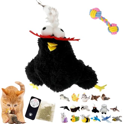 Simulated Chirping Bird Cat Toy, Flapping Bird Cat Toy, Rechargeable Flappy Bird Cat Toy, 3-Speed Beating Mode Cycle, Automatic Cat Toy for Cat Exercise & Kicker to Self Play (14) von Camic