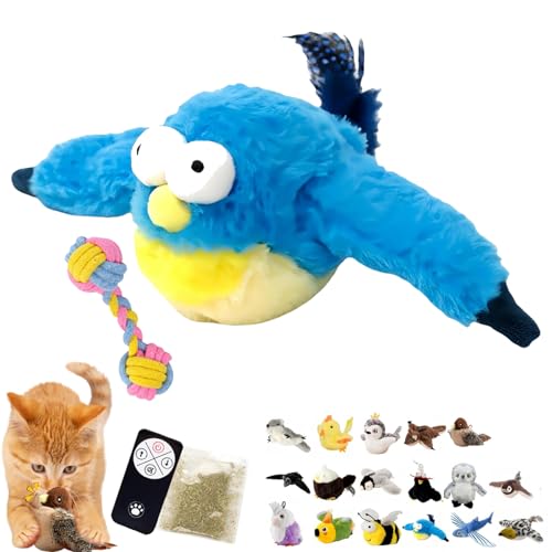 Simulated Chirping Bird Cat Toy, Flapping Bird Cat Toy, Rechargeable Flappy Bird Cat Toy, 3-Speed Beating Mode Cycle, Automatic Cat Toy for Cat Exercise & Kicker to Self Play (5) von Camic