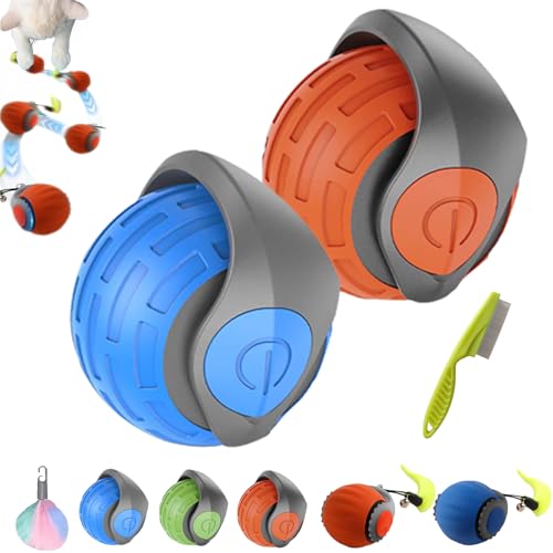 Speedy Tail 2.0, Speedy Tail Katzenspielzeug, Magic Ball Hund, Elektrisch Interaktiver Spielball für Hunde mit Schwanz, Hundespielzeug Ball Elektrisch mit 2 Modi (2pcs-2) von Camic