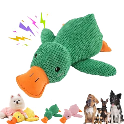 Vivahine Calming Duck Toy, Noovelo Calming Duck for Dogs, The Mellow Yellow Duck Dog Toy, Quacker Duck Chew Toys, Interactive Dog Toys for Aggressive Chewers (Green, L(38 * 45cm)) von Camic