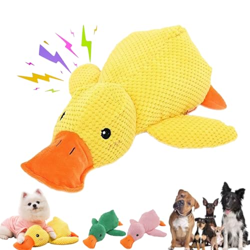 Vivahine Calming Duck Toy, Noovelo Calming Duck for Dogs, The Mellow Yellow Duck Dog Toy, Quacker Duck Chew Toys, Interactive Dog Toys for Aggressive Chewers (Yellow, L(38 * 45cm)) von Camic