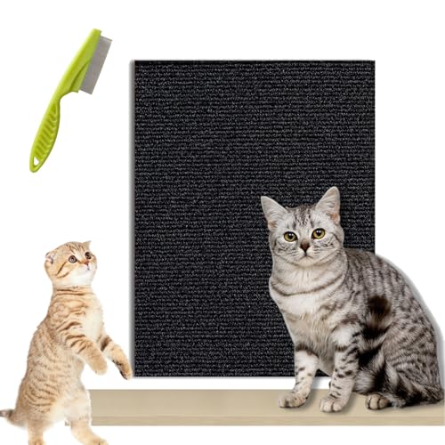 Vowtrlleoy Cat Scratching Cloth, Can Protect Furniture - Cat Scratching Mat, Couch Protector from Cat Claws, Sticky Scratch Wall Mat, Anti Cat Scratch Mat Trimmable (Black, 40 * 100cm/15.7 * 39.4in) von Camic