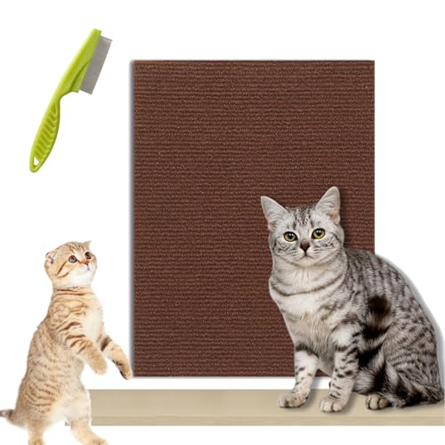 Vowtrlleoy Cat Scratching Cloth, Can Protect Furniture - Cat Scratching Mat, Couch Protector from Cat Claws, Sticky Scratch Wall Mat, Anti Cat Scratch Mat Trimmable (Brown, 30 * 100cm/ 11.8 * 39.4in) von Camic