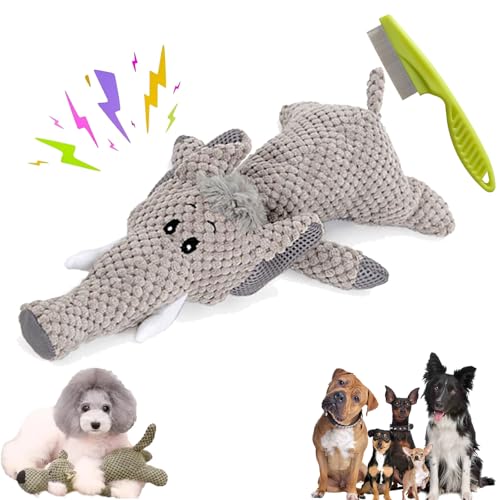 Wowpetsmart Invincible Chewanimals, Wowpetsmart for Heavy Chewers, Calming Elephant Toy for Dogs Small, Dog Chew Toys for Pet Anxiety Relief, Built-in Sound and Teeth Cleaning (Elephant) von Camic