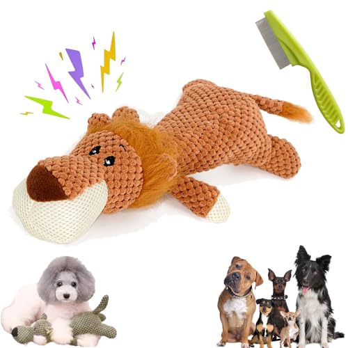 Wowpetsmart Invincible Chewanimals, Wowpetsmart for Heavy Chewers, Calming Elephant Toy for Dogs Small, Dog Chew Toys for Pet Anxiety Relief, Built-in Sound and Teeth Cleaning (Lion) von Camic