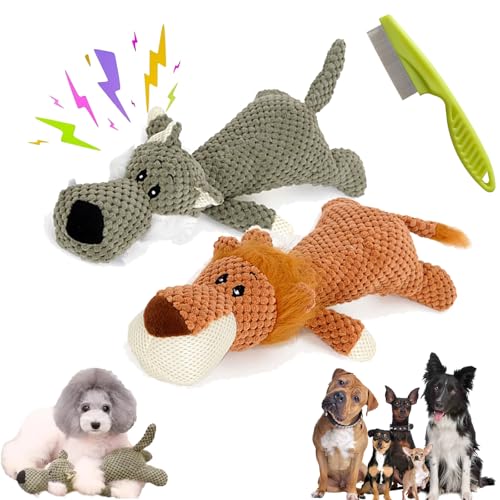 Wowpetsmart Invincible Chewanimals, Wowpetsmart for Heavy Chewers, Calming Elephant Toy for Dogs Small, Dog Chew Toys for Pet Anxiety Relief, Built-in Sound and Teeth Cleaning (Lion, Wolf) von Camic