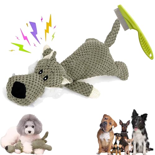 Wowpetsmart Invincible Chewanimals, Wowpetsmart for Heavy Chewers, Calming Elephant Toy for Dogs Small, Dog Chew Toys for Pet Anxiety Relief, Built-in Sound and Teeth Cleaning (Wolf) von Camic