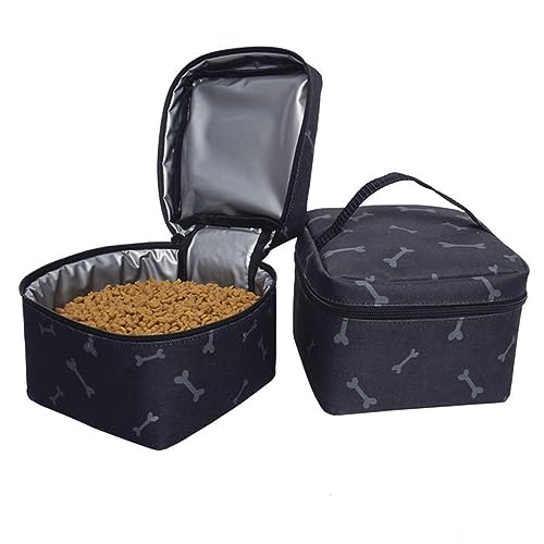 Camidy Hund Reisetasche, Hund Reise Tragetasche für Outdoor-Aktivitäten Haustier Reisetasche Organizer für Zubehör, 2 Reise Hund Futter Container von Camidy