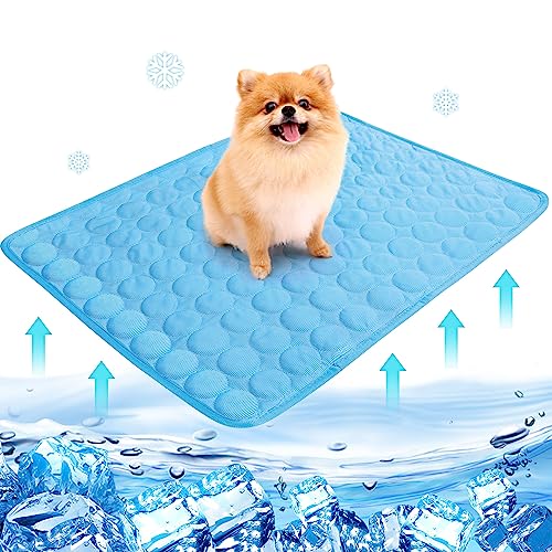 Camiraft Kühlmatte Hunde Katzen, Kuhlmatte für Hund und Katze mit Ungiftiges Gel, Kaltgelpad für Katzen und Hunde,Selbstkühlende Kissen，Blau，100 * 70cm von Camiraft