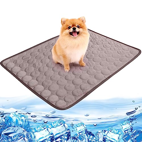 Camiraft Kühlmatte Hunde Katzen, Kuhlmatte für Hund und Katze mit Ungiftiges Gel, Kaltgelpad für Katzen und Hunde,Selbstkühlende Kissen，Braun，100 * 70cm von Camiraft