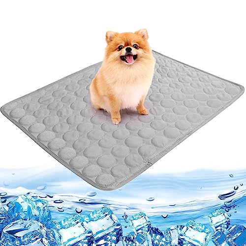 Camiraft Kühlmatte Hunde Katzen, Kuhlmatte für Hund und Katze mit Ungiftiges Gel, Kaltgelpad für Katzen und Hunde,Selbstkühlende Kissen，Grau，100 * 70cm von Camiraft