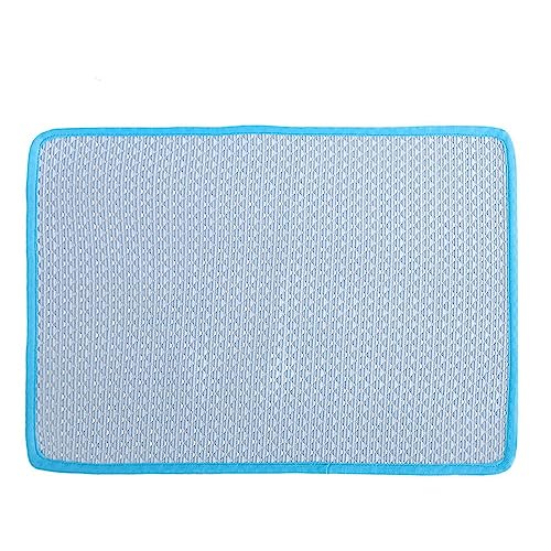 Camiraft Kühlmatte für Hund Katze Hundematte Sommer Kalte Unterlage Hundedecke für Haustier Waschbar Kühlpad Wasseranziehend Kühlkissen rutschfest Kühlbett，Blau，90 * 60cm von Camiraft