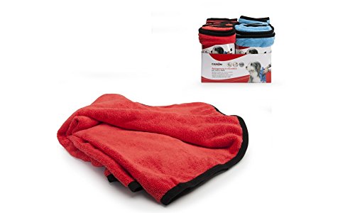 Camon S.p.A. Handtuch aus Mikrofaser für Hunde und Katzen 120 x 60 cm - Rot und Hellblau von Camon S.p.A.