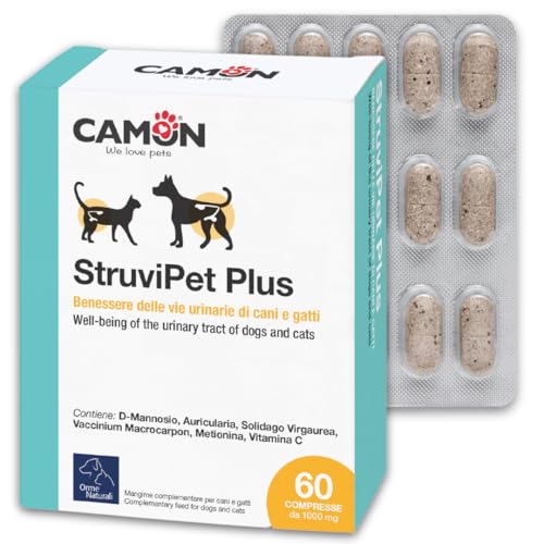 CAMON | StruviPet Plus, diätetisches Ergänzungsfuttermittel für Hunde und Katzen für das Wohlbefinden der Harnwege, 60 Tabletten à 1 g von Camon