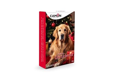 Camon Adventskalender für Hunde aller Größen – Golosi Snack Entenfleisch für ein glückliches und kreatives Weihnachten – 200 g – Kollektion Weihnachten 2024 Merry Christmas von Camon