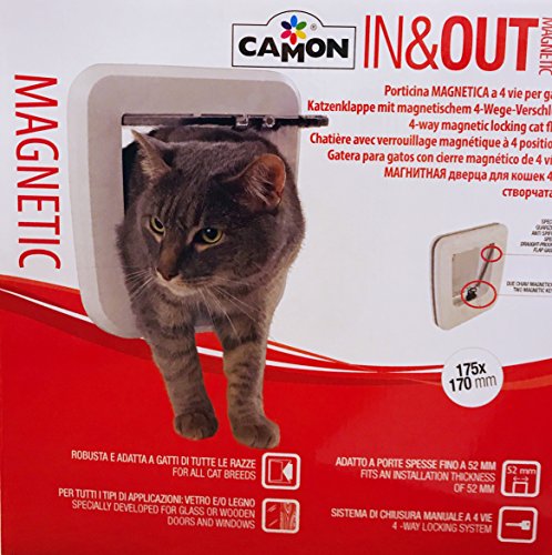 Camon Gatteiola für Katzen, magnetisch, Glas und Holz, Weiß von Camon