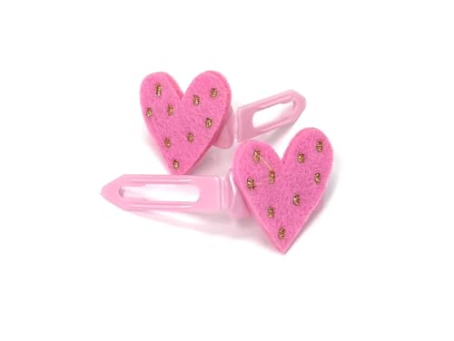 Camtiac Hunde Haarspange Motivhaarschmuck Schmuckhaarspange für Tiere Herz pink 2 Stück von Camtiac