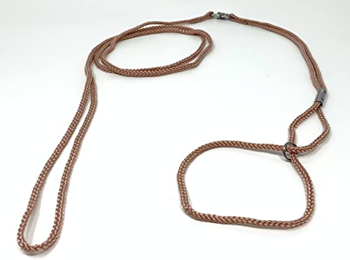 ShowLeine Vorführleine für Hundeausstellung Ausstellungsleine Showleine Nylon für kleine mittelgroße und große Hunde beige 3mm x 120cm von Camtiac