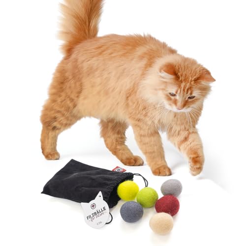 CanadianCat Company | Filzbälle Katzenspielzeug | Kugeln Ø 3 cm | 6 Stück | Fangspiel, Activity von CanadianCat Company