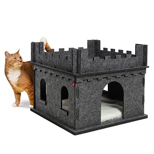 CanadianCat Company | Katzenbungalow aus Filz für Katzen - Felty Fort | Katzenhöhle, Katzenbett de Luxe von CanadianCat Company