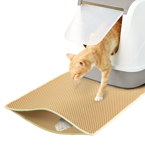 CanadianCat Company | Katzenklo Matte Katzenstreu Matte, Vorleger für Katzentoilette, Katzenmatte, Katzenstreumatte, beige, 60 x 45 cm von CanadianCat Company