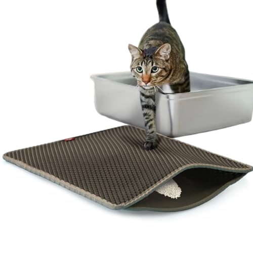 CanadianCat Company | Katzenklo Matte groß XXL, Katzenstreu Matte, Vorleger für Katzentoilette, Katzenmatte, Katzenstreumatte, anthrazit, 80 x 65 cm von CanadianCat Company