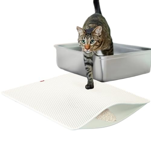 CanadianCat Company | Katzenklo Matte groß XXL Katzenstreu Matte, Vorleger für Katzentoilette, Katzenklo Matte, Katzenstreumatte, weiß, 80 x 65 cm von CanadianCat Company