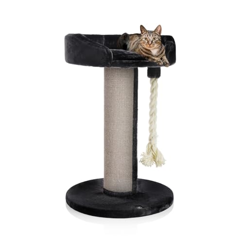 CanadianCat Company | Kratzbaum Ontario - XXL Katzenlounge 100 cm Höhe | anthrazit | Ø 20cm Sisal-Kratzstamm von CanadianCat Company