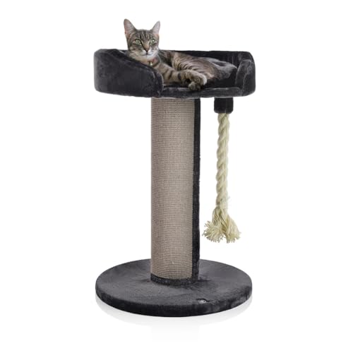 CanadianCat Company | Kratzbaum Ontario - XXL Katzenlounge 100 cm Höhe | grau | Ø 20cm Sisal-Kratzstamm von CanadianCat Company