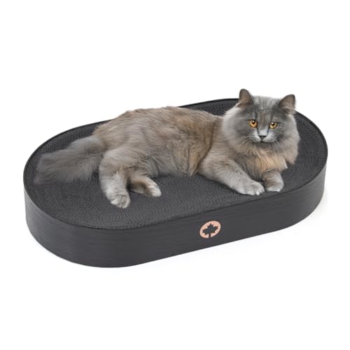 CanadianCat Company | Kratzpappe Apollo - Katzenbett aus Wellpappe in schwarz - Black Edition | ca. 63 x 35 x 10 cm von CanadianCat Company