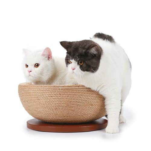 CanadianCat Company | Kratzschale für Katzen - Bowl - Sisal Schale | Katzenbett Liegemulde mit Kratzmöglichkeit für Katzen aus Sisal | ca. 45 x 45 x 16 cm von CanadianCat Company