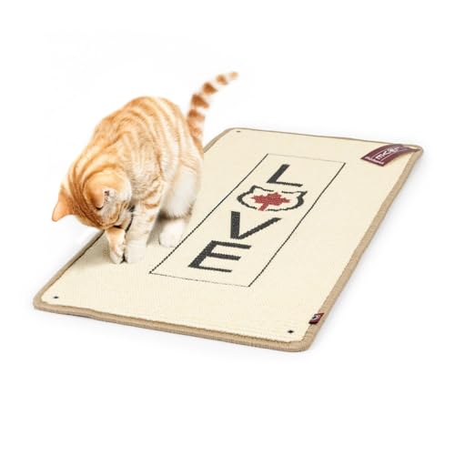 CanadianCat Company | Kratzteppich für Katzen - beige | 80 x 40 cm | Bodenläufer, Wandteppich, Wandbefestigung von CanadianCat Company