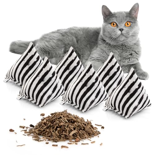 CanadianCat Company | Schmusekissen 6er Set Schmuse-Pyramide XL Zebra mit Baldrian für Katzen, Katzenkissen, interaktives Katzenspielzeug von CanadianCat Company