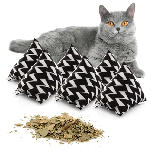 CanadianCat Company | Schmusekissen 6er Set Schmuse-Pyramide XL Zig-Zag mit Katzenminze, Katzenkissen, interaktives Katzenspielzeug von CanadianCat Company