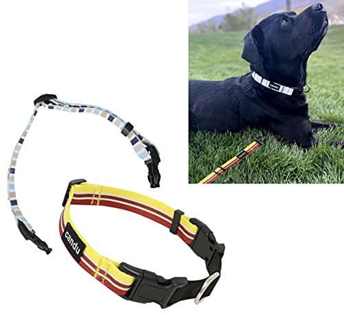 CANDU Umschaltbares Hundehalsband, verstellbar, ideal für kleine, mittelgroße und große Haustiere, Jungen oder Mädchen, 4 Designs, Schnellverschluss-Schnalle (groß, Herbst-Sonnenuntergang/Winterfrost) von Candu