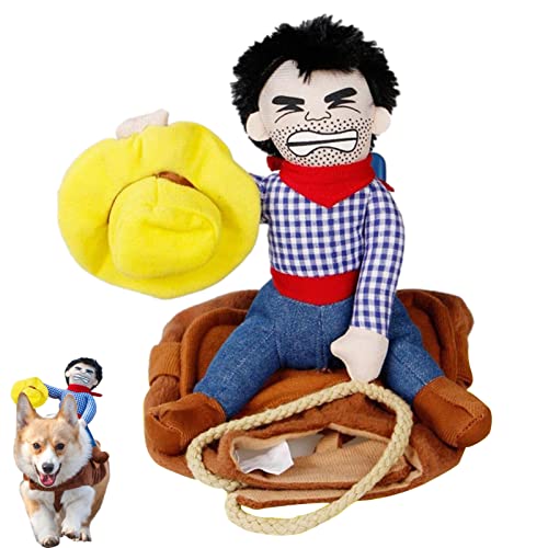 Caneem Haustier Cowboy Anzug, Belüftet Pet Rider Anzug mit Verschlüssen, Lustige Haustier Kleidung Weiche Cowboy Rider Stil Geschenke für Partys, Halloween, Weihnachten von Caneem