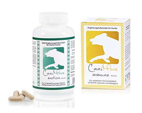 CaniMove Immune (ehemals EPA70) Mini & Motion Mini - Das Kombipaket mit je 1 Packung für kleine Hunde zur unterstützenden Fütterung bei degenerativen Prozessen des Bewegungsapparates. von CaniMove