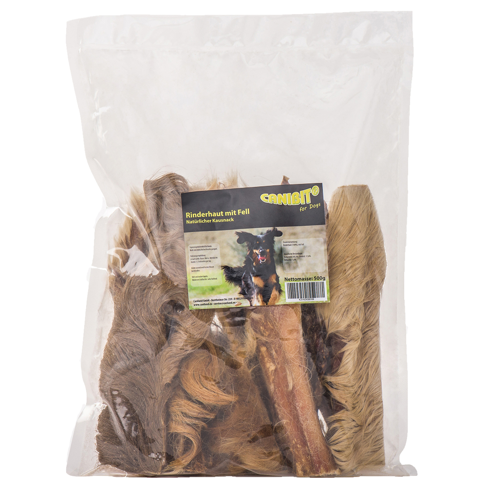 Caniland Rinderhaut mit Fell - Sparpaket: 3 x 500 g von Caniland